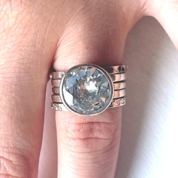 Rare Silpada 925 Sterling CZ Stack Ring Set R1790 - Picture 4 of 8